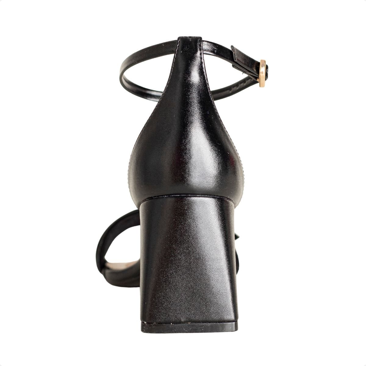 Sandália Salto Bloco Dm Preta Preto 4