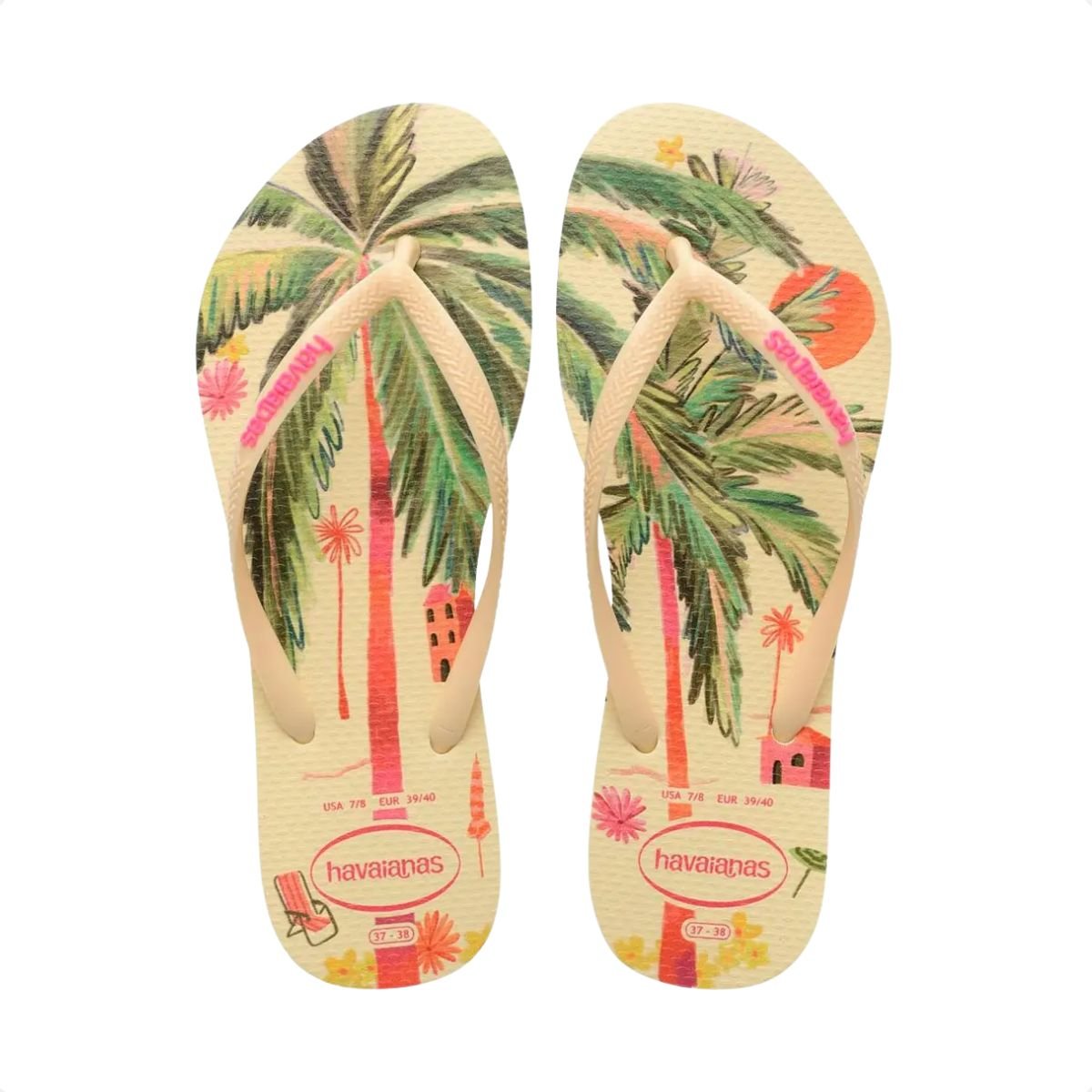 Chinelo Feminino Dedo Havaianas Slim Summer Bliss Bege 4