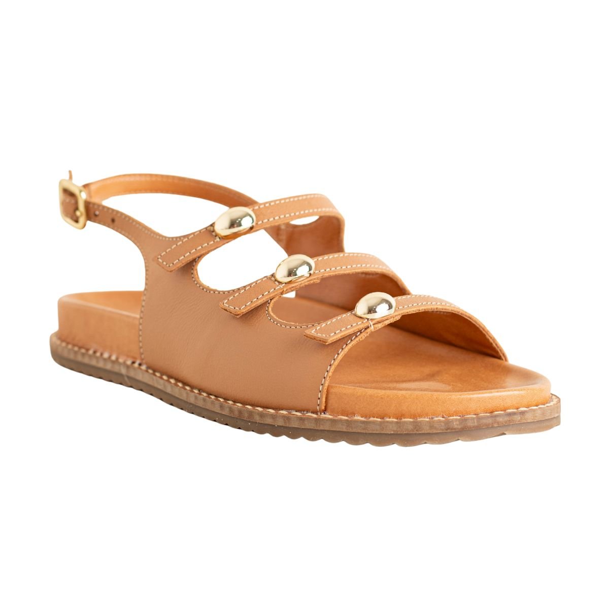 Sandália Flat Dm Glam Caramelo Caramelo 2