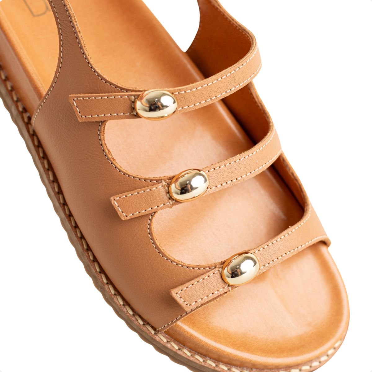 Sandália Flat Dm Glam Caramelo Caramelo 3