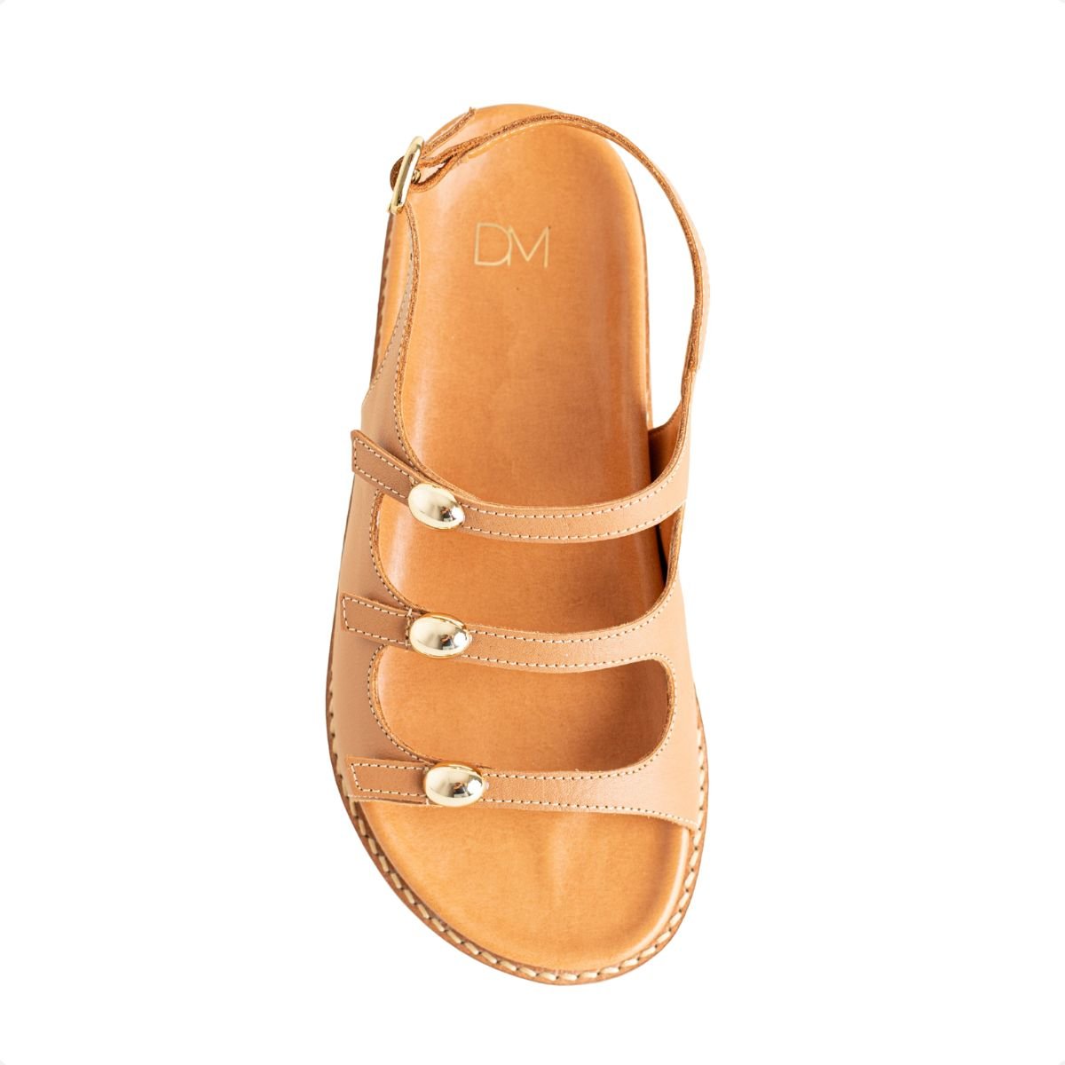 Sandália Flat Dm Glam Caramelo Caramelo 6