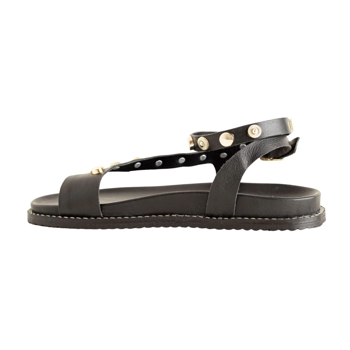 Sandália Flat Dm Spikes Preta Preto 5