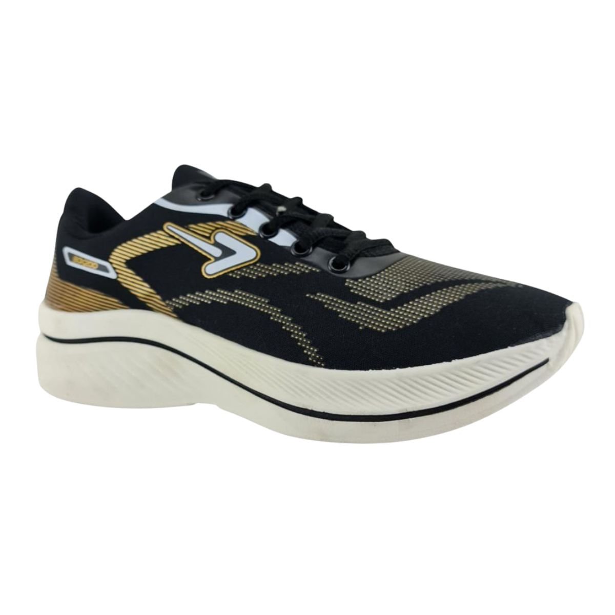 Tênis Corrida Masculino Jogging Box 200 Preto E Dourado Preto 2