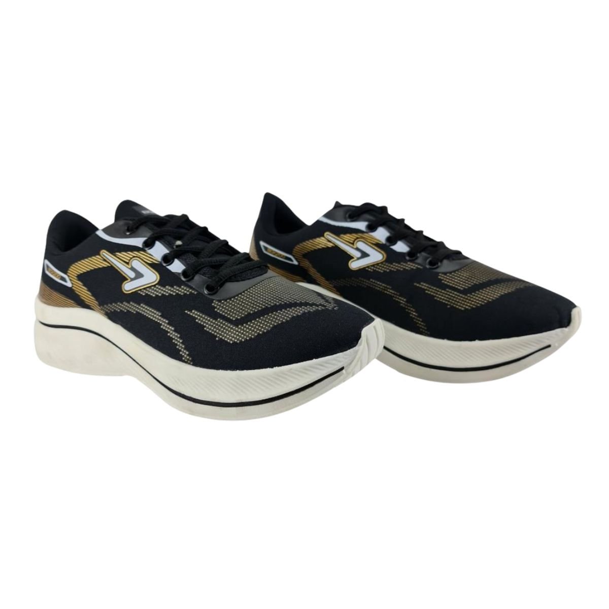 Tênis Corrida Masculino Jogging Box 200 Preto E Dourado Preto 3