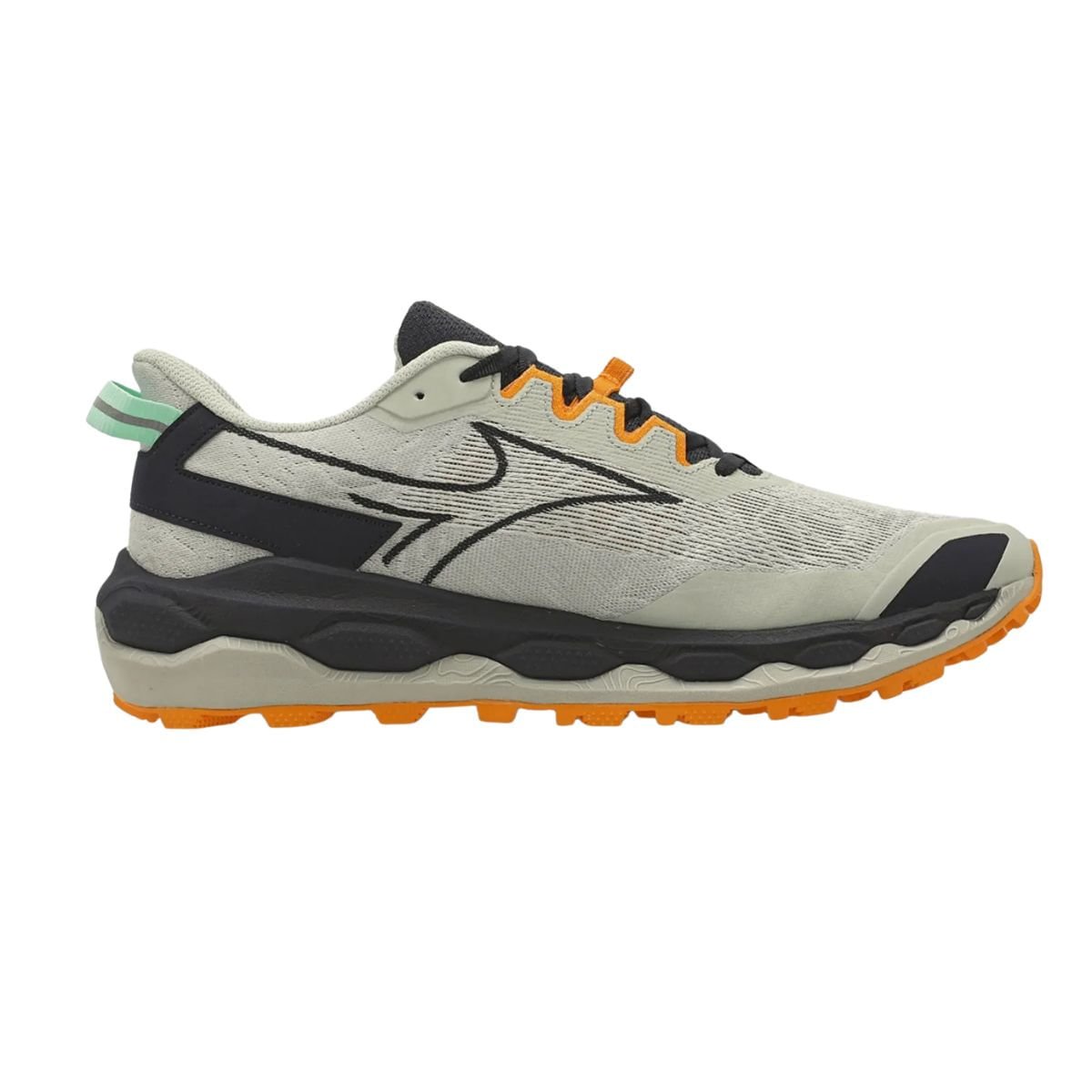 Tênis Trail Mascuilino Mizuno Wave Mujin Cinza Bege 4