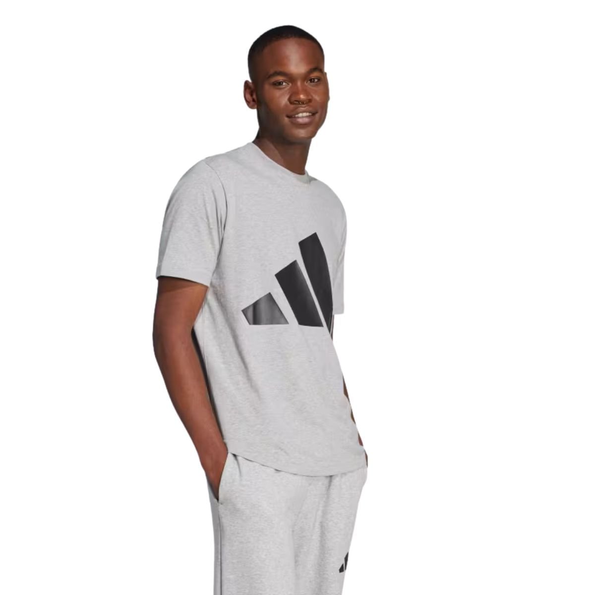 Camiseta Masculina Adidas Essentials Big Logo Cinza Cinza 2