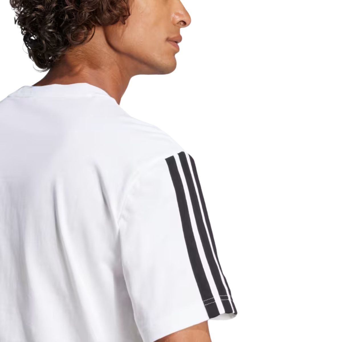 Camiseta Masculina Adidas Essentials 3 Listras Branca Branco 3
