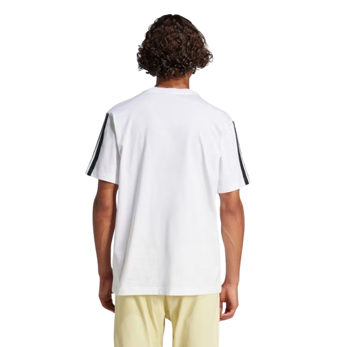 Camiseta Masculina Adidas Essentials 3 Listras Branca Branco 4