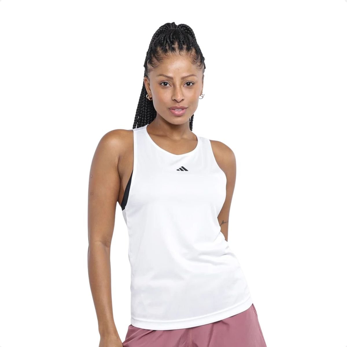 Camiseta Feminina Adidas Regata Treino Básica Branca