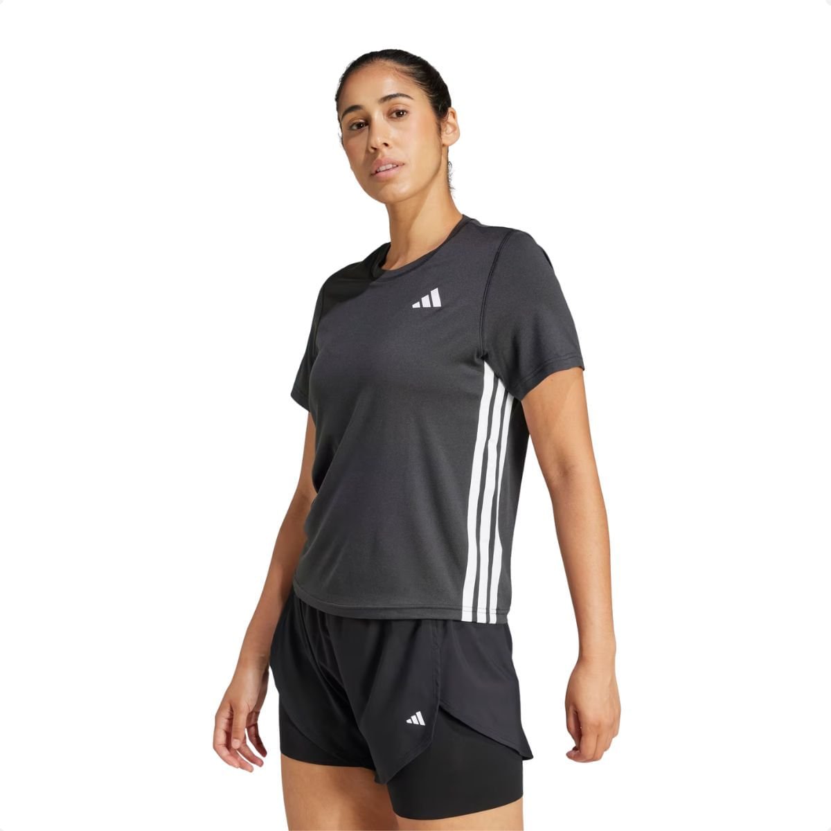 Camiseta Feminina Adidas Essentials 3 Listras Preta