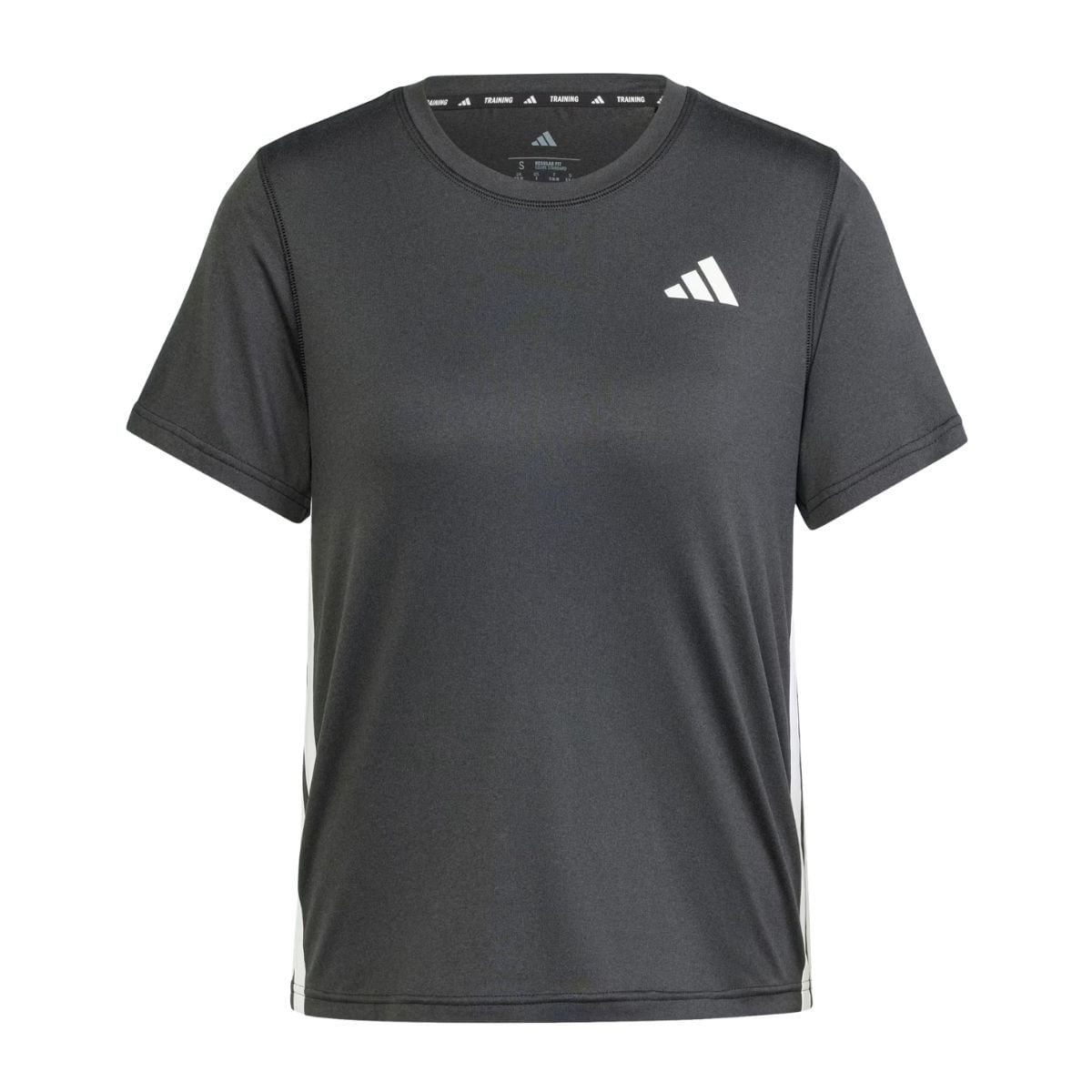 Camiseta Feminina Adidas Essentials 3 Listras Preta Preto 5