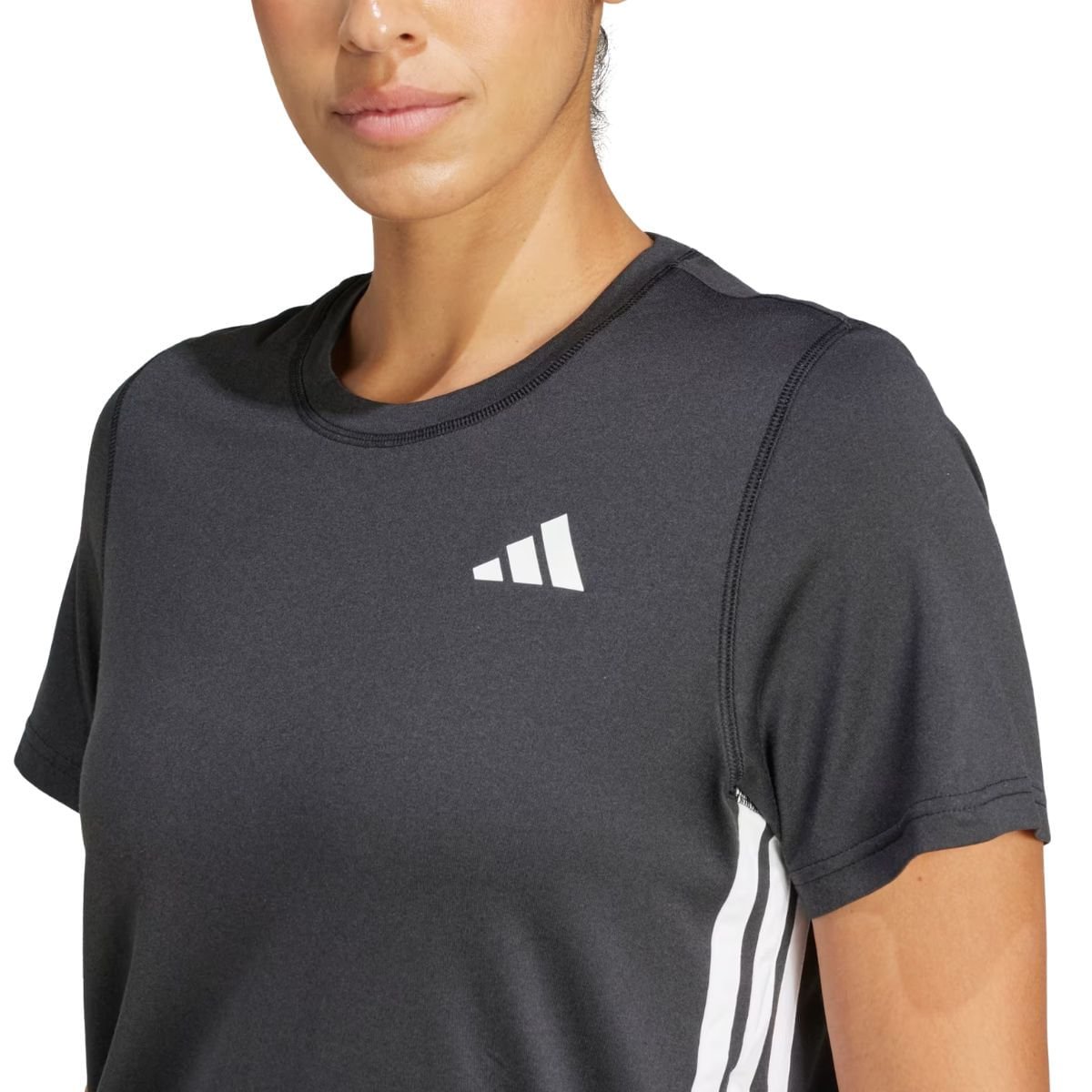 Camiseta Feminina Adidas Essentials 3 Listras Preta Preto 3