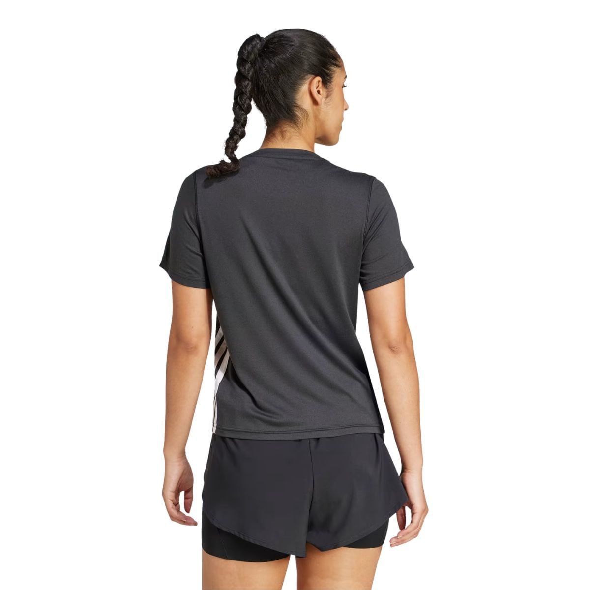 Camiseta Feminina Adidas Essentials 3 Listras Preta Preto 4