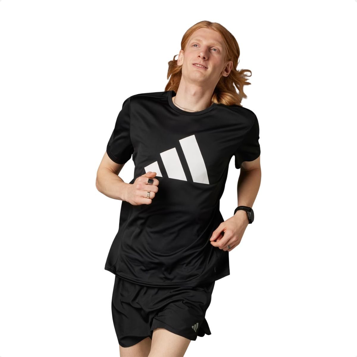 Camiseta Masculina Adidas Run It Preta
