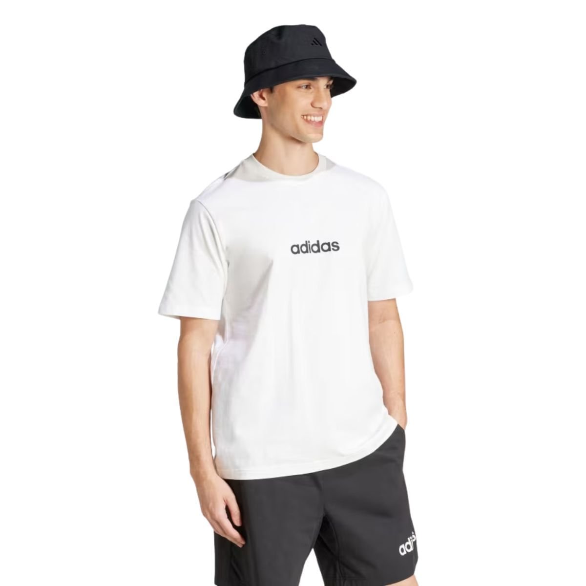 Camiseta Masculina Adidas Logo Linear Single Jersey Branca Branco 2