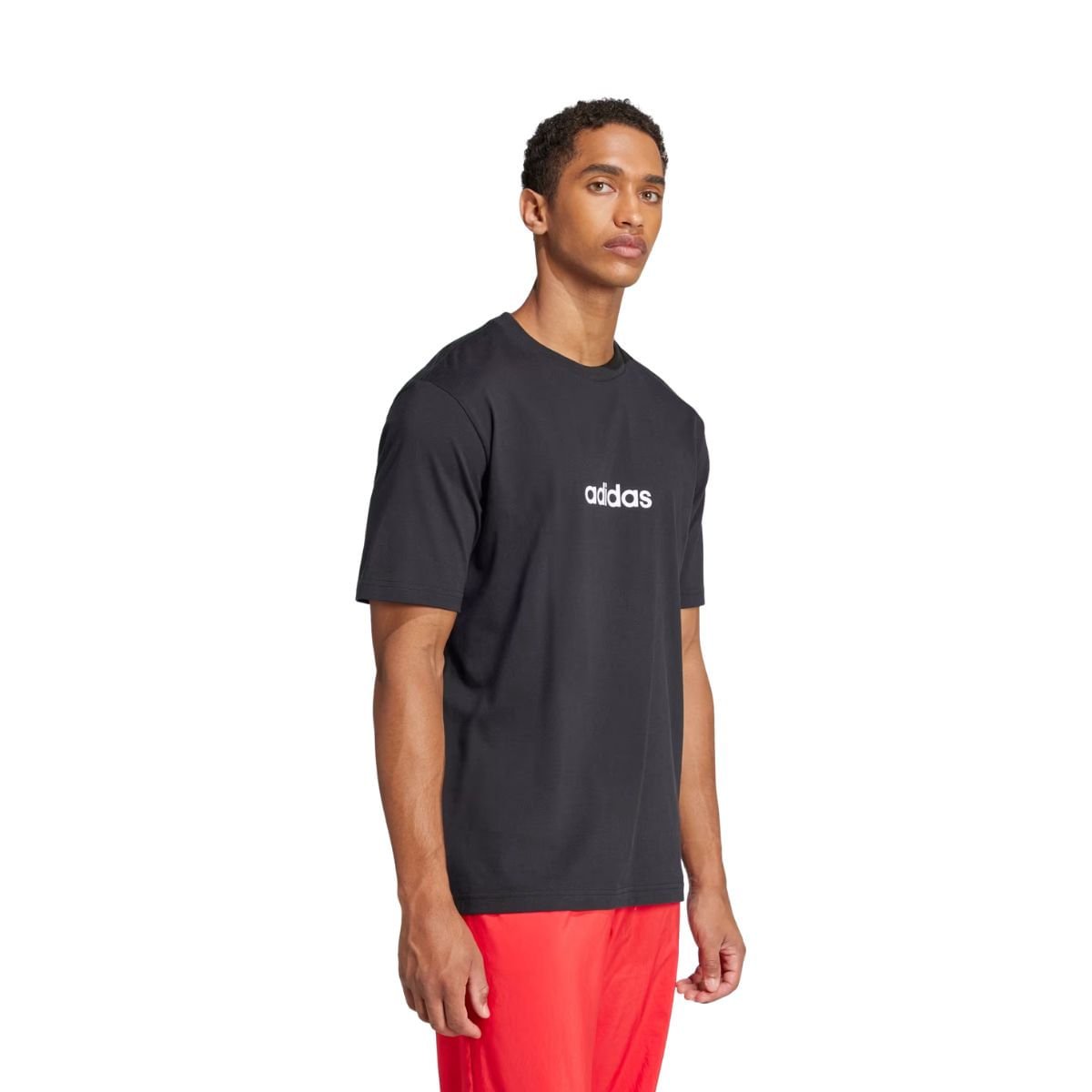 Camiseta Masculina Adidas Logo Linear Single Jersey Preta Preto 2