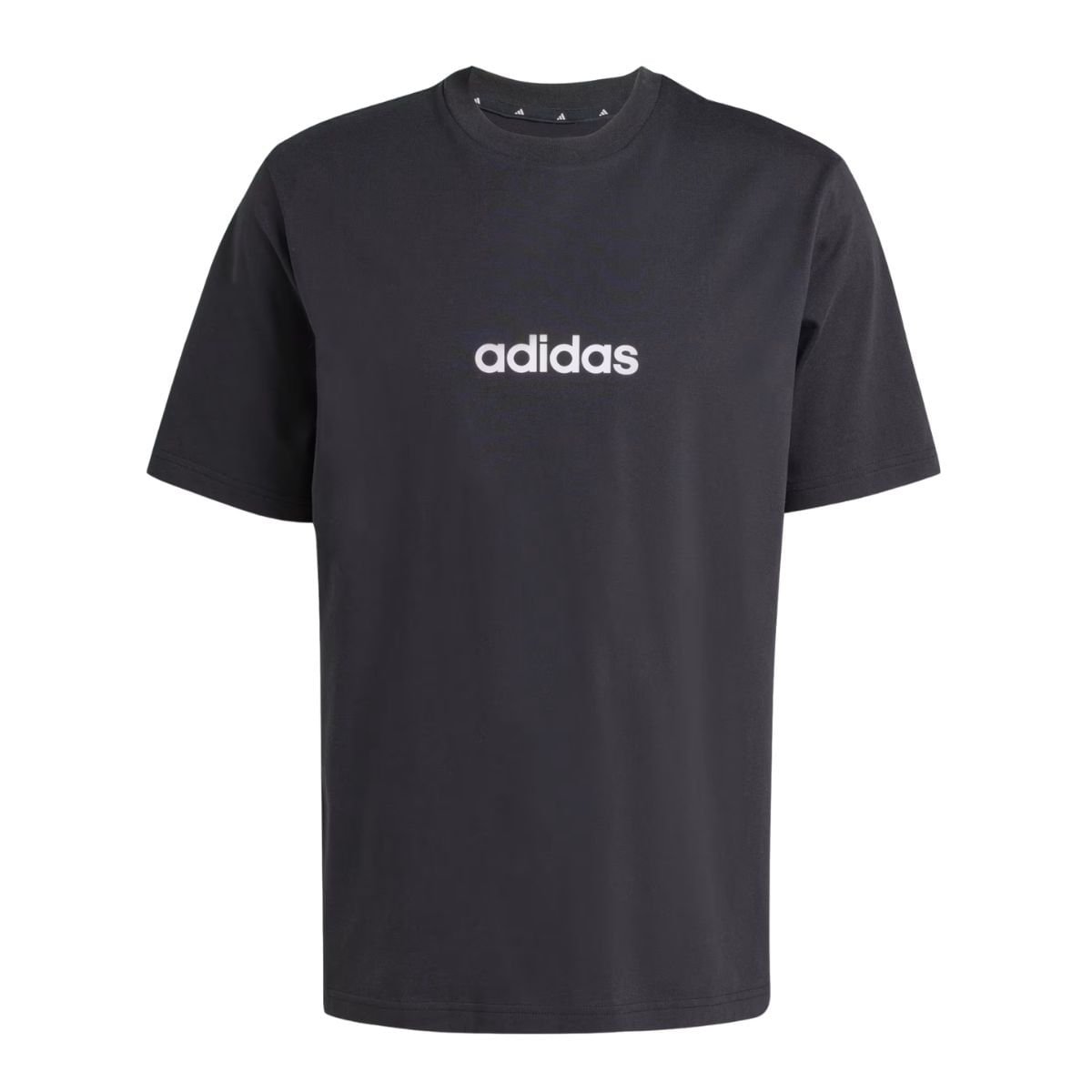 Camiseta Masculina Adidas Logo Linear Single Jersey Preta Preto 5