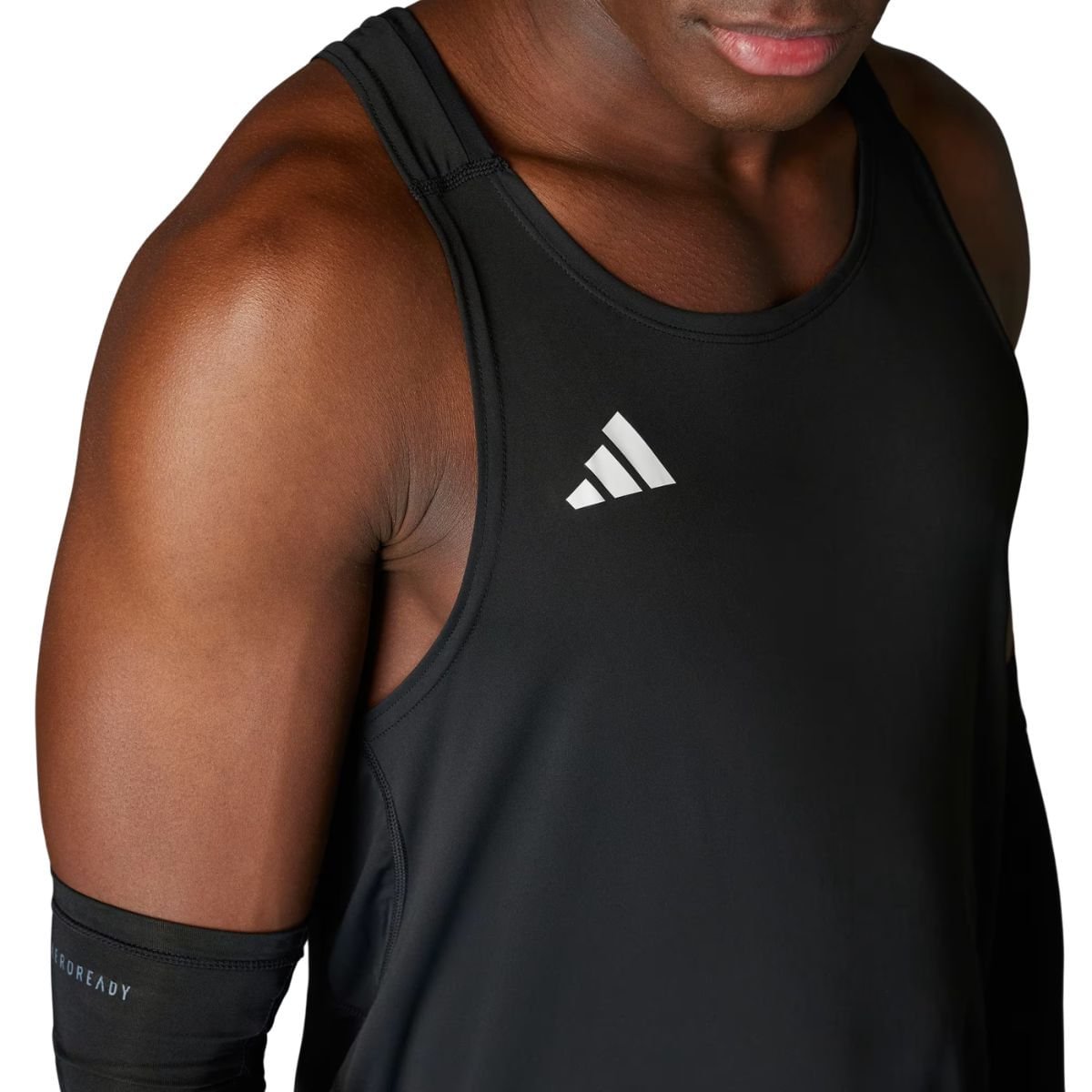 Camiseta Masculina Regata Adidas Adizero Essentials Preta Preto 3