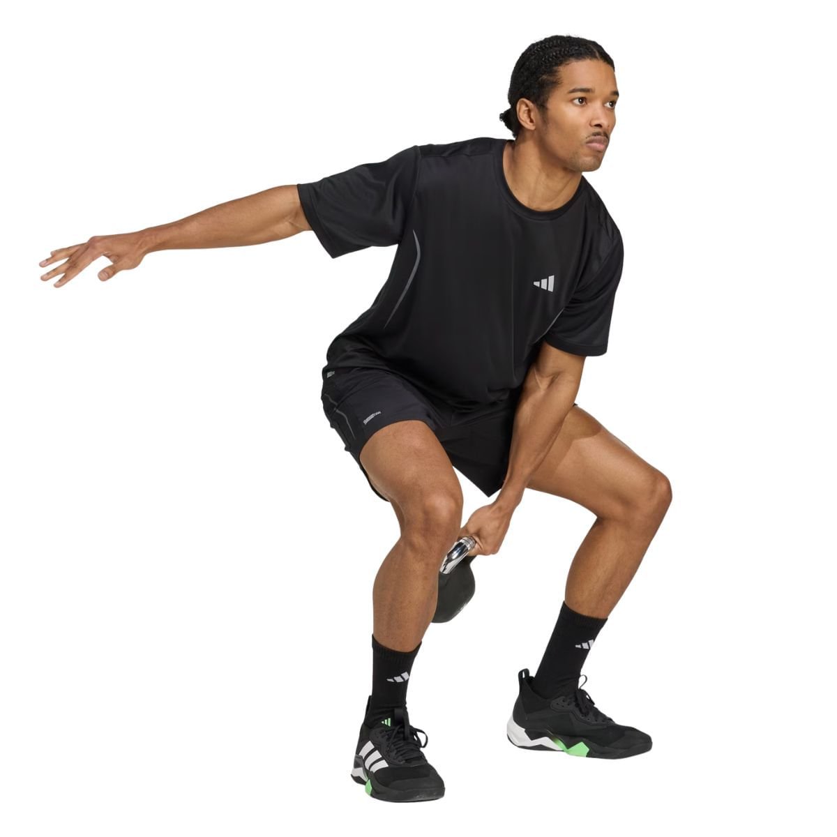 Bermuda Masculina Curta Adidas Tech Apparel Preta Preto 2