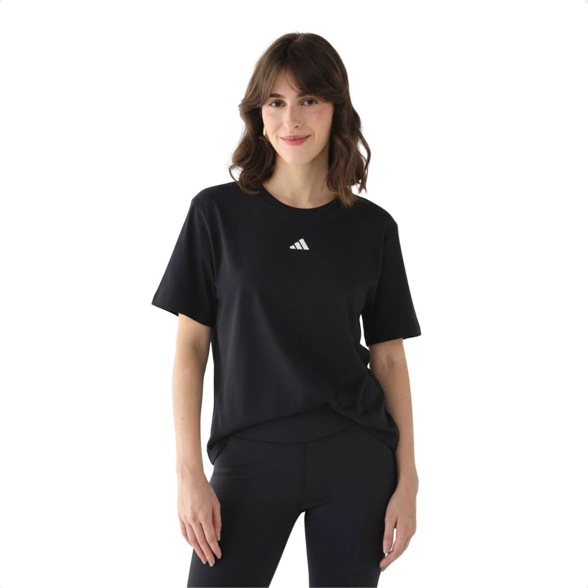 Camiseta Feminina Adidas Feminina Essentials Small Logo Preta