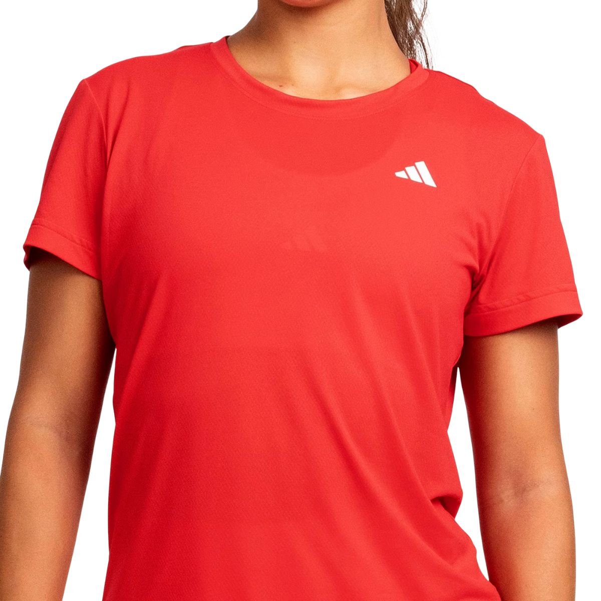 Camiseta Feminina Adidas Own The Run 3 Listras Vermelha Vermelho 2