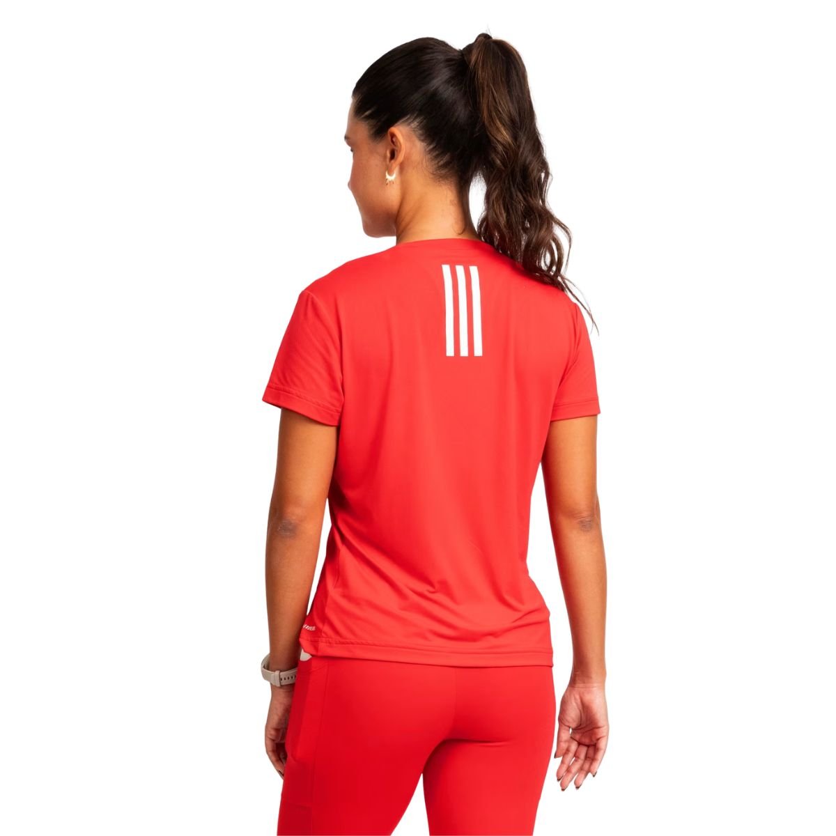 Camiseta Feminina Adidas Own The Run 3 Listras Vermelha Vermelho 4