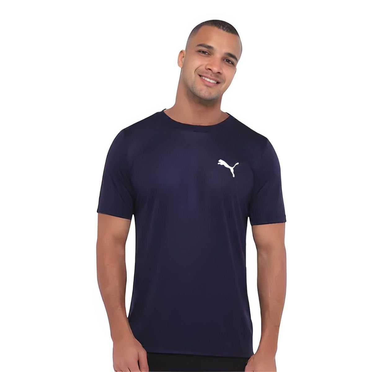 Camiseta Masc Mc Puma Ess Small Logo Poly Tee 687973-06 Azul Marinho 4