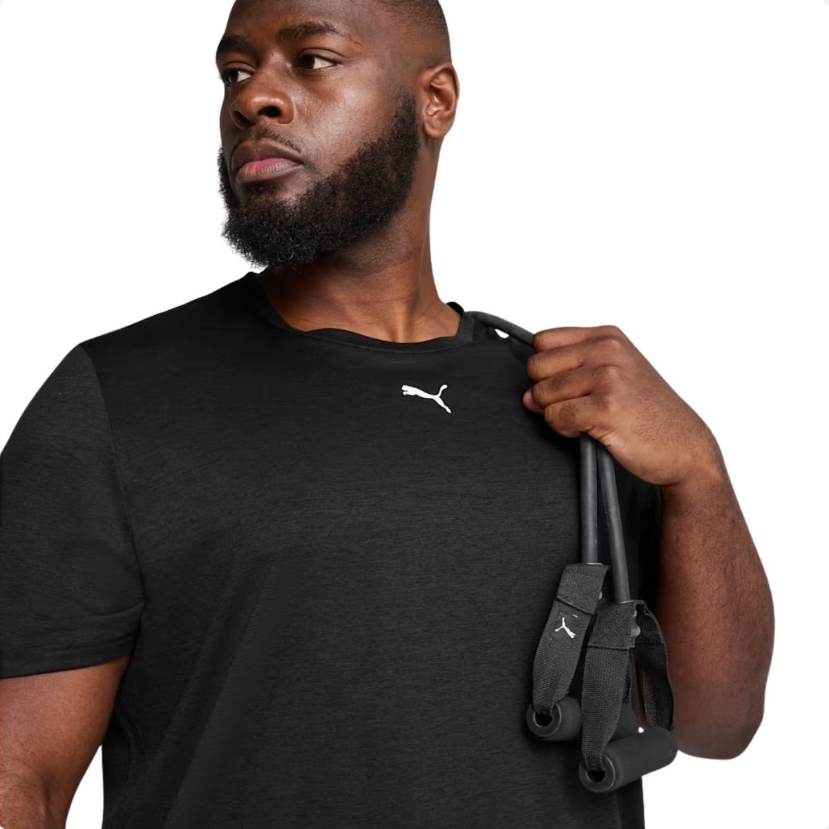 Camiseta Masculina Puma Tad Essentials Heather Cat Preta