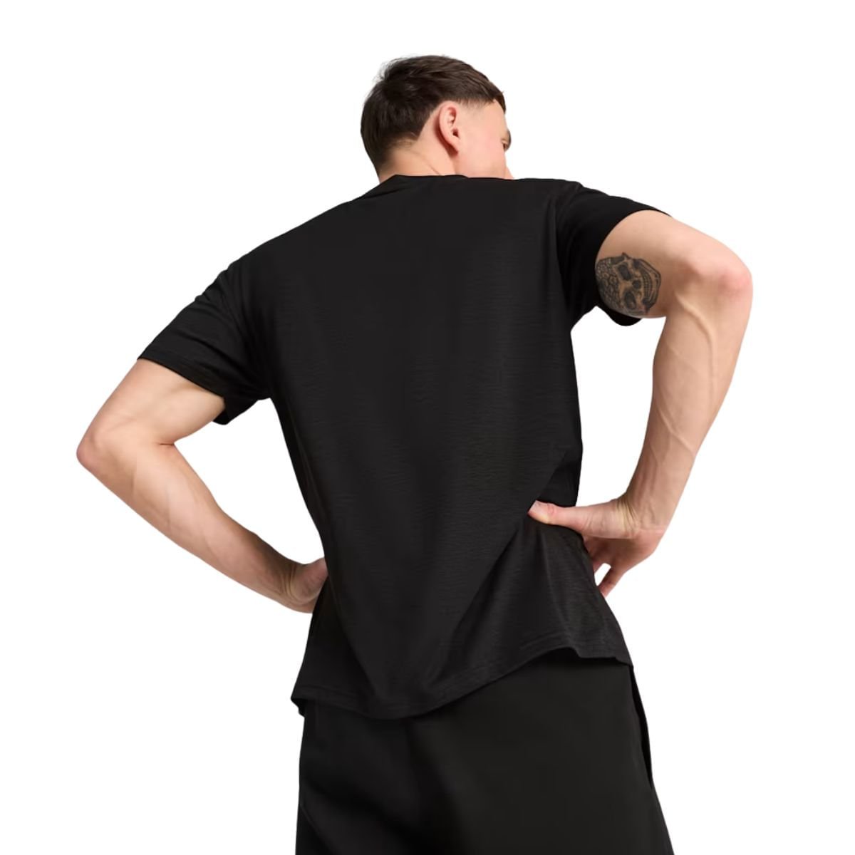 Camiseta Masculina Puma Tad Essentials Heather Cat Preta Preto 3