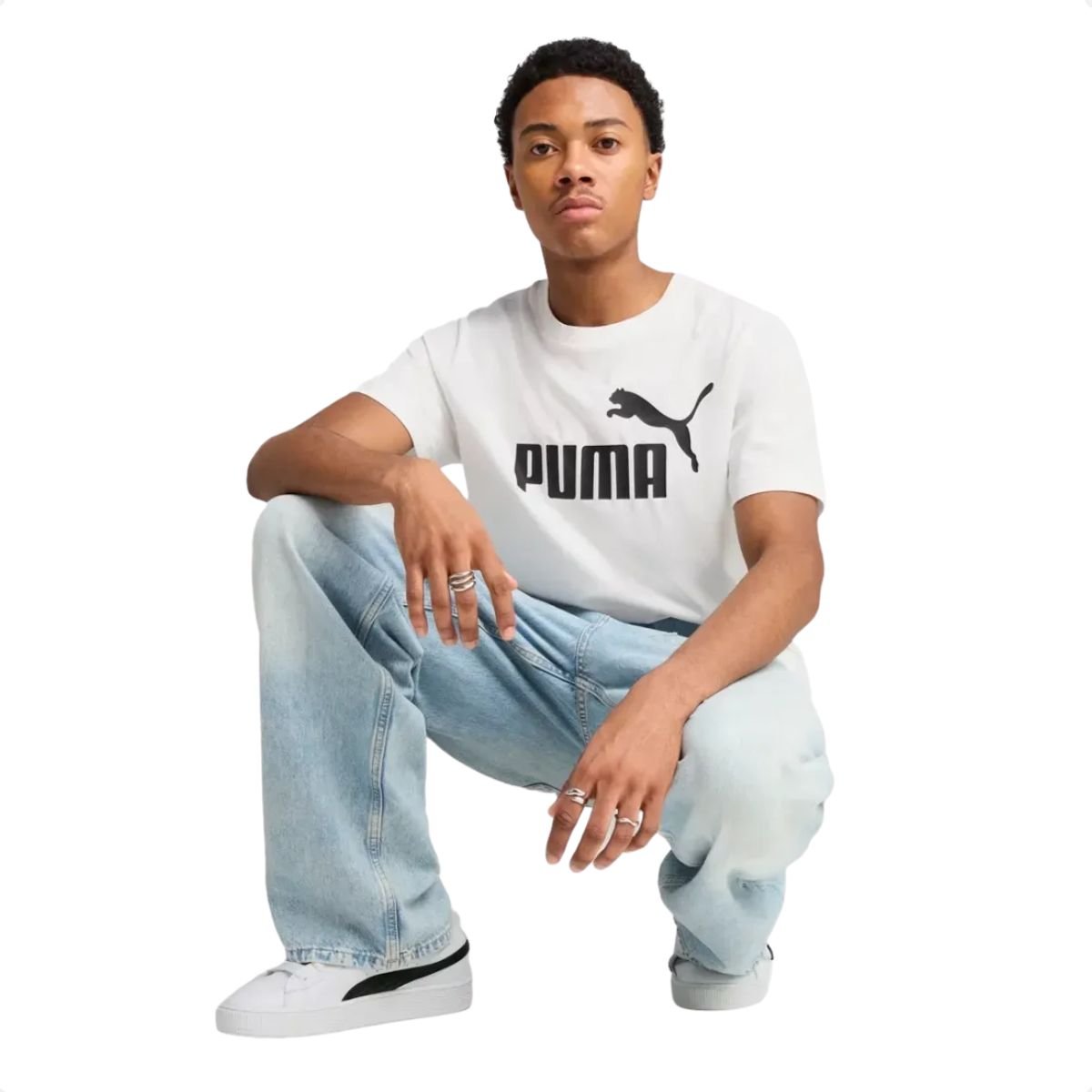 Camiseta Masculina Puma Essentials No. 1 Logo Tee Branca