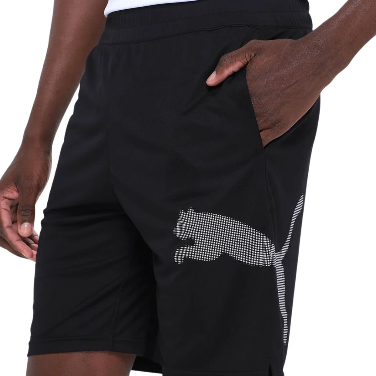 Short Masculino Longo Puma Tad Big Logo Preto Preto 2