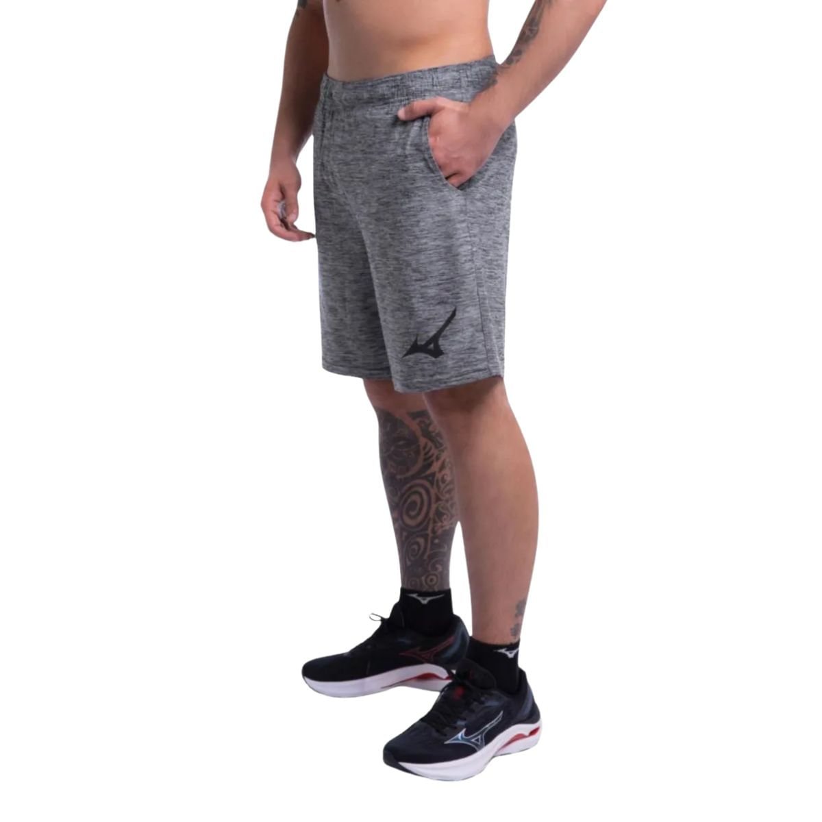 Bermuda Masculina Curta Mizuno Soul Fit Cinza Cinza 2