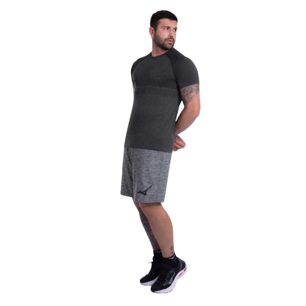 Bermuda Masculina Curta Mizuno Soul Fit Cinza Cinza 3