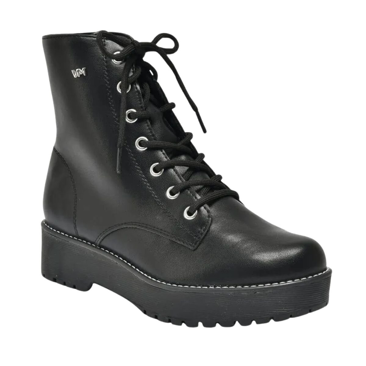 Bota Feminina Coturno Via Marte Preta Preto 2