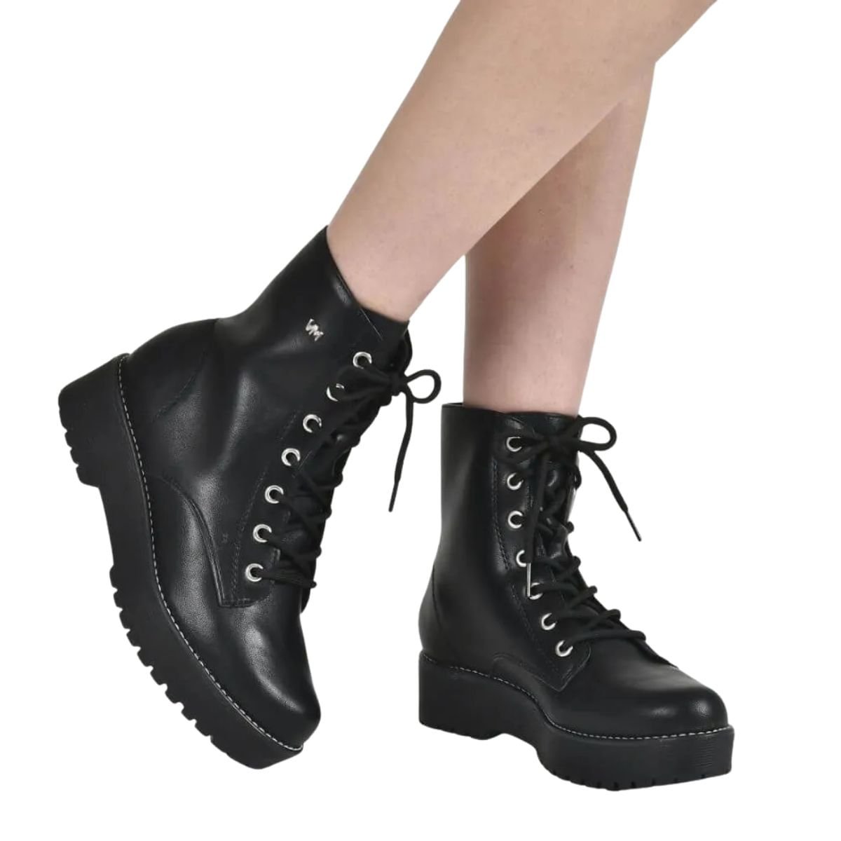 Bota Feminina Coturno Via Marte Preta Preto 3