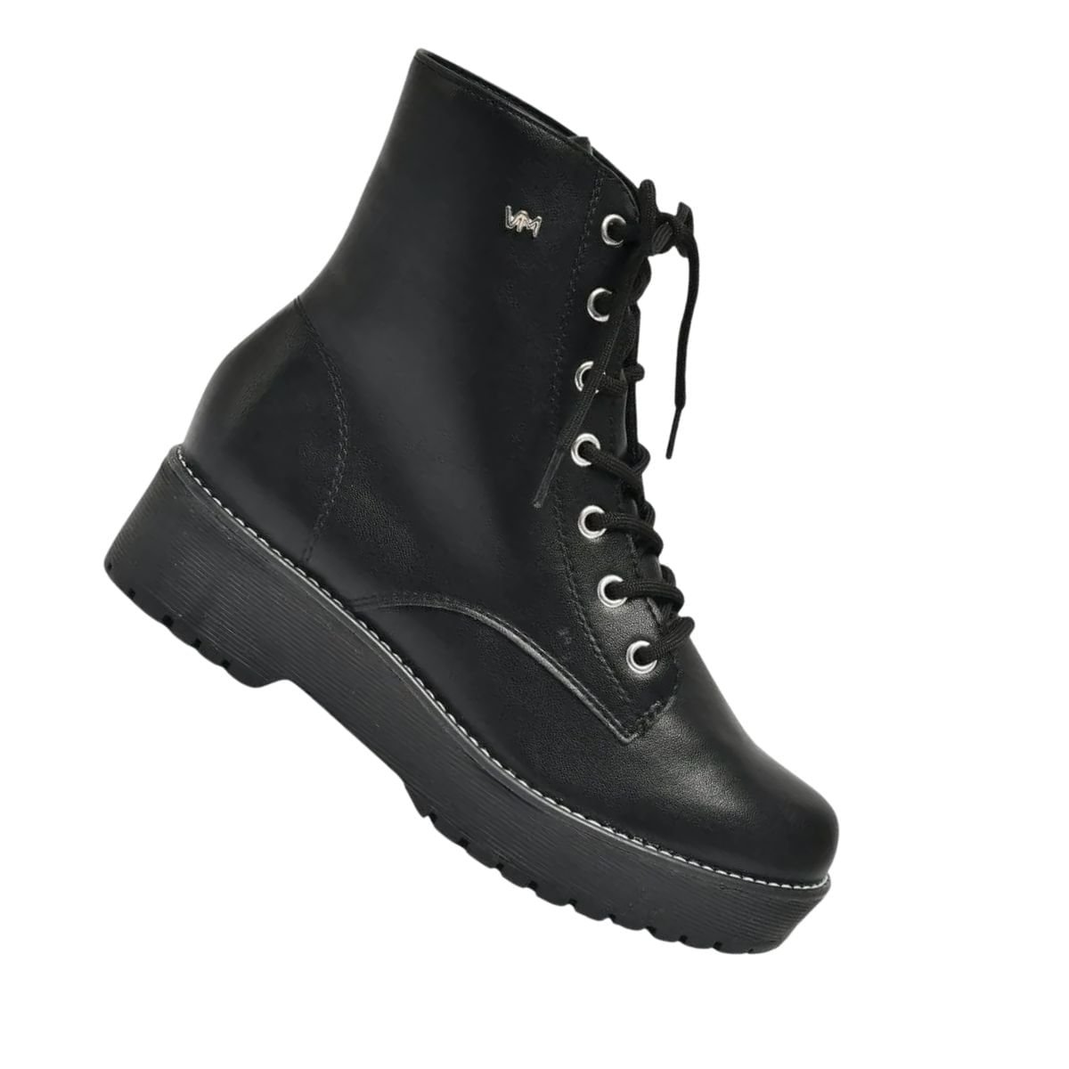 Bota Feminina Coturno Via Marte Preta Preto 7
