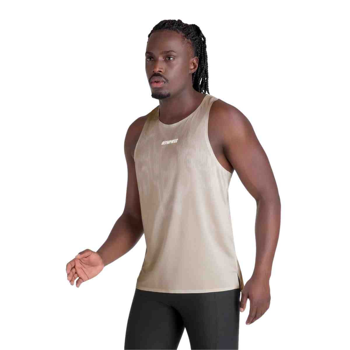Camiseta Masculina Regata Olympikus Corre Bege Bege 2
