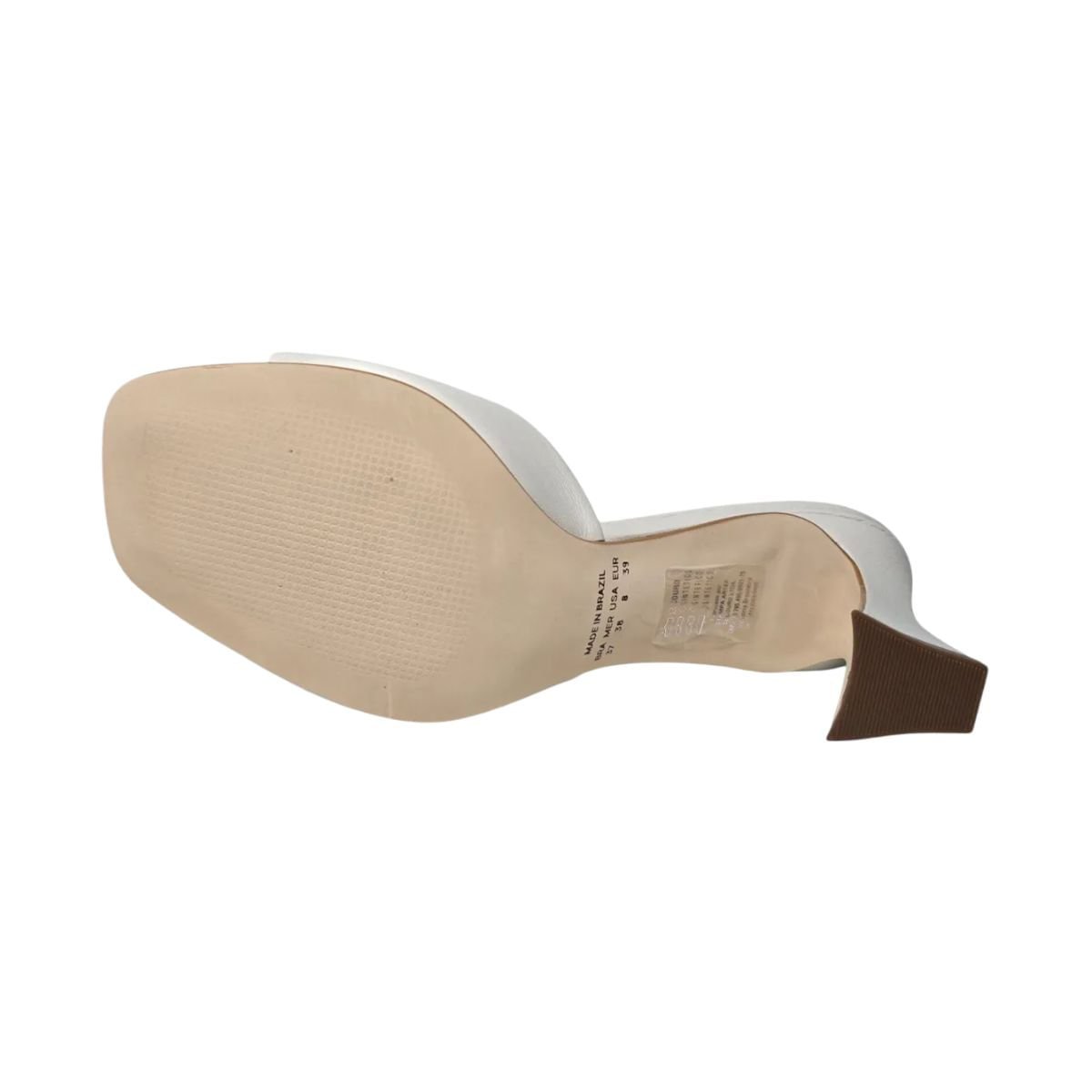 Tamanco Feminino Salto Médio Grosso Luz Da Lua Off White Branco 4