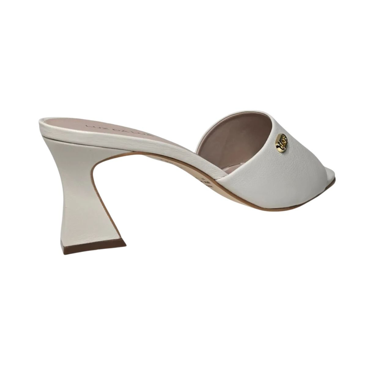 Tamanco Feminino Salto Médio Grosso Luz Da Lua Off White Branco 2