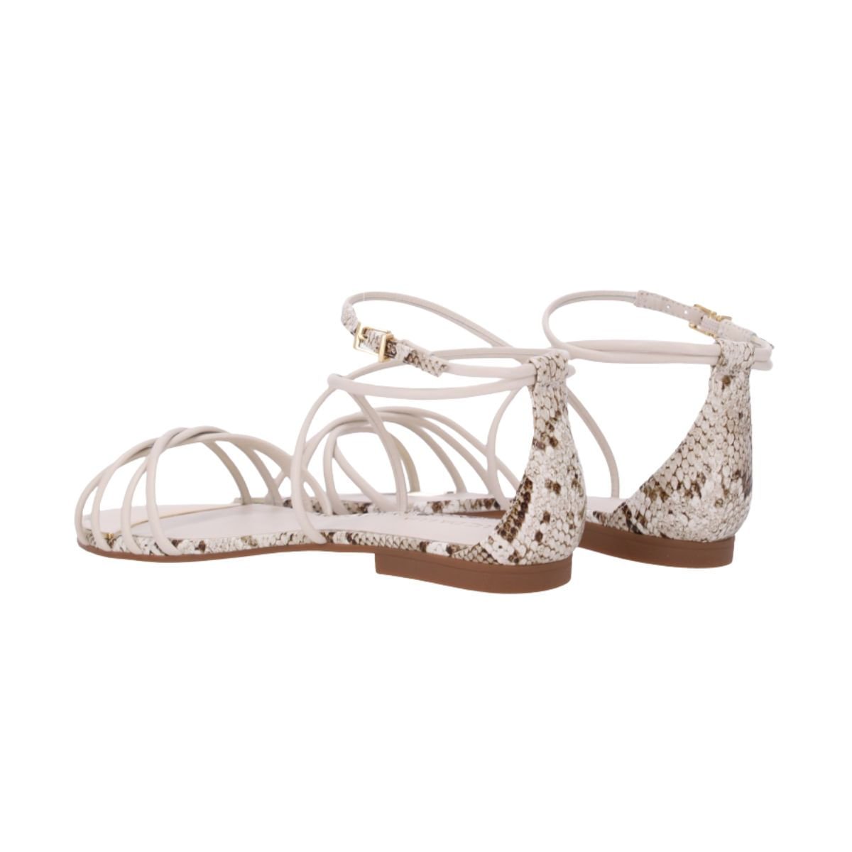 Sandália Feminina Rasteira Luz Da Lua Off White Branco 5