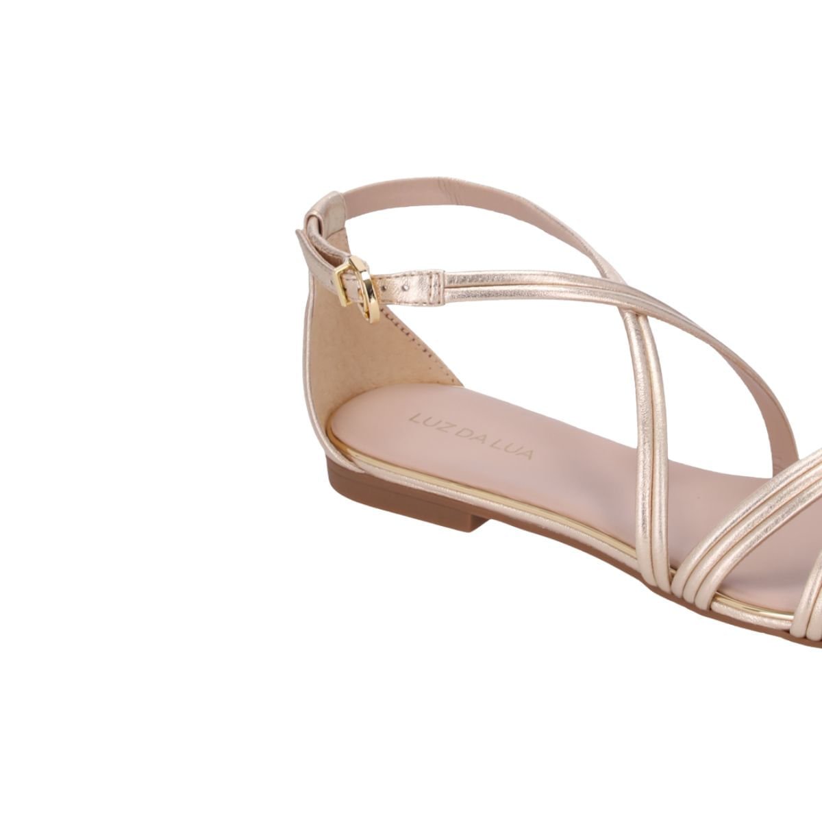 Sandália Feminina Rasteira Luz Da Lua Dourada Dourado 3