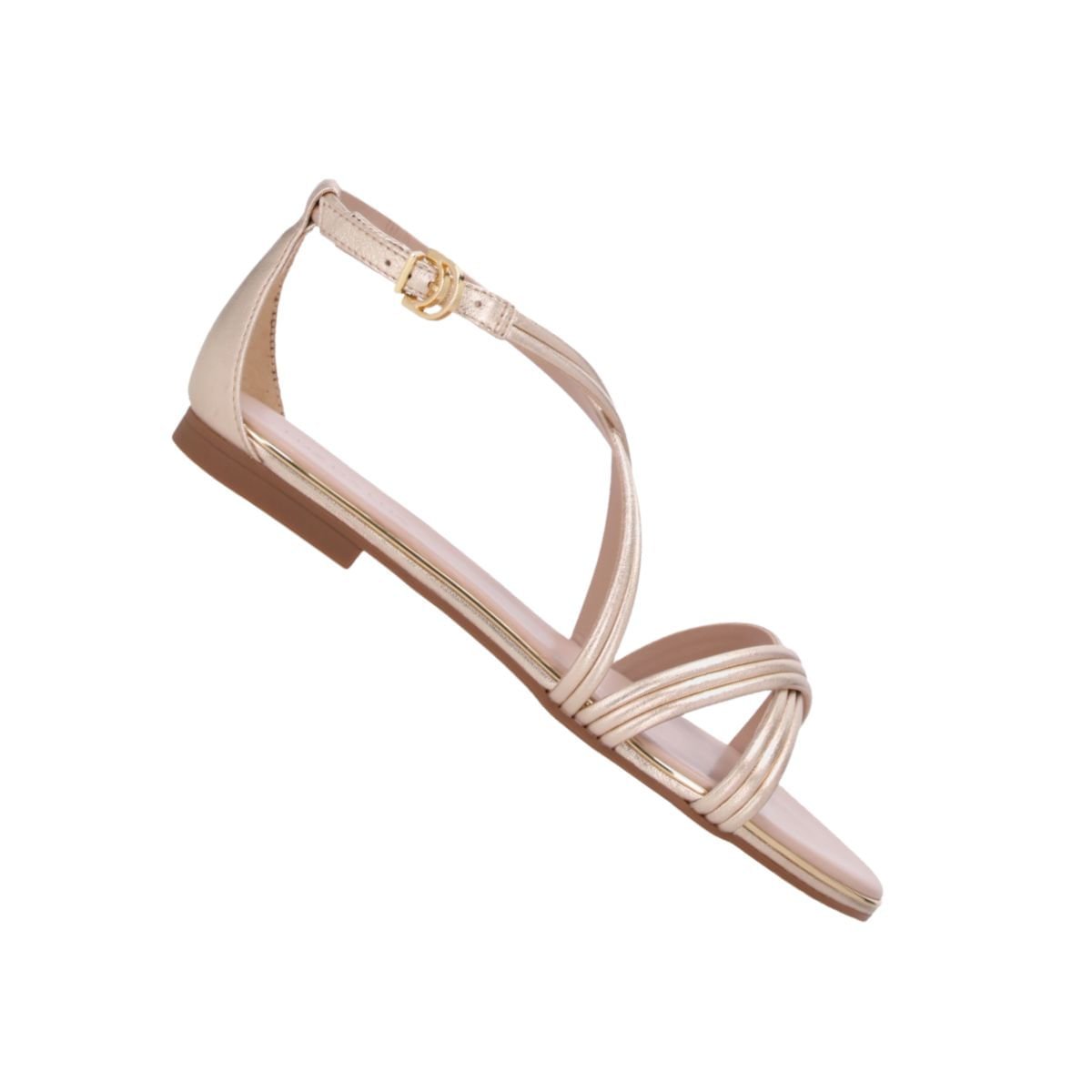 Sandália Feminina Rasteira Luz Da Lua Dourada Dourado 6