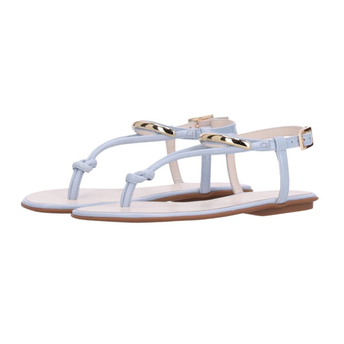 Sandália Feminina Rasteira Luz Da Lua Azul Azul 5