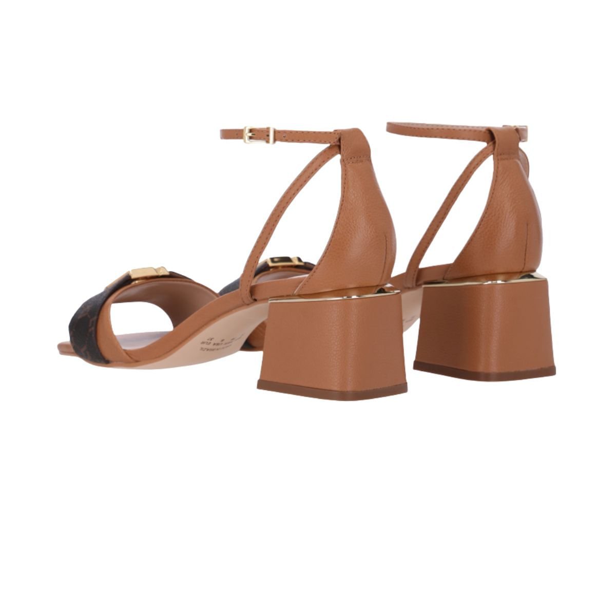 Sandália Feminina Salto Médio Grosso Luz Da Lua Marrom Marrom 5