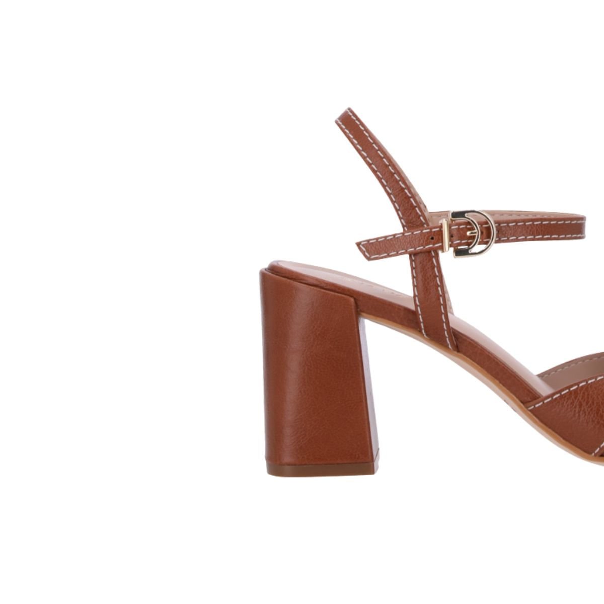 Sandália Feminina Salto Alto Grosso Luz Da Lua Marrom Marrom 7