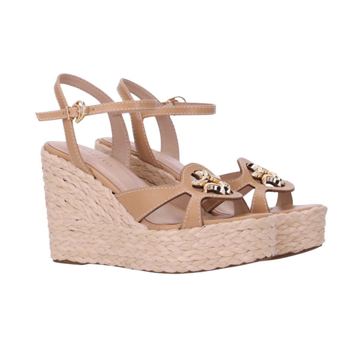 Sandália Feminina Anabela Luz Da Lua Bege Bege 2