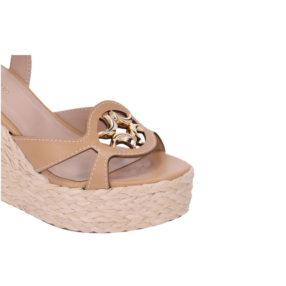 Sandália Feminina Anabela Luz Da Lua Bege Bege 4