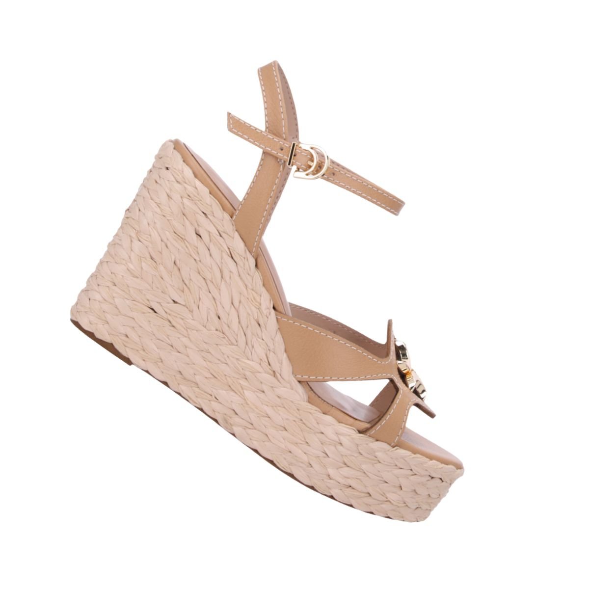 Sandália Feminina Anabela Luz Da Lua Bege Bege 6