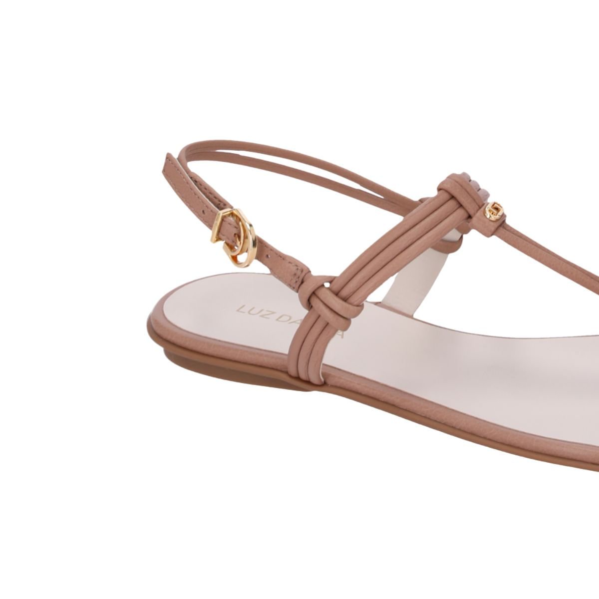 Sandália Feminina Rasteira Luz Da Lua Marrom Bege 3