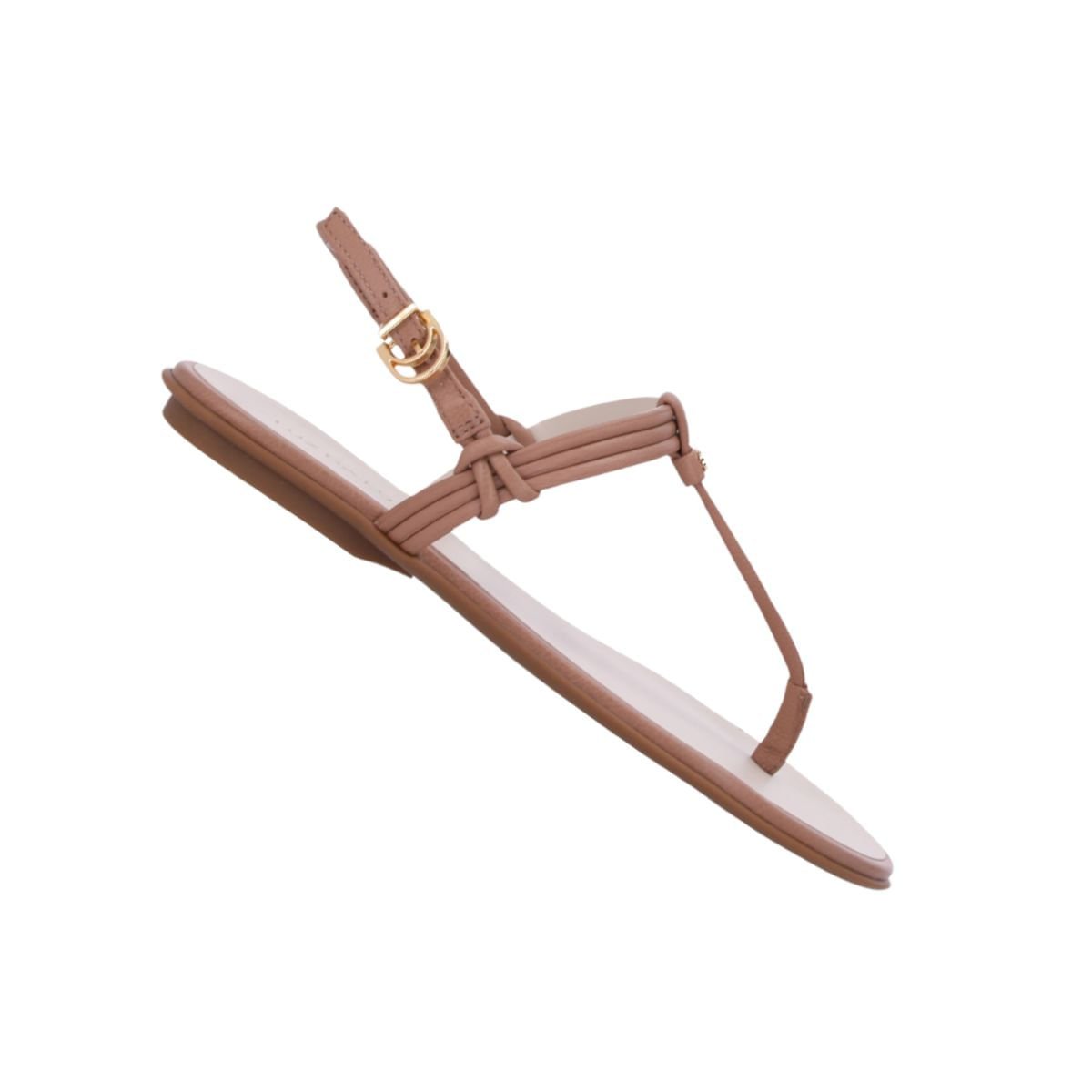 Sandália Feminina Rasteira Luz Da Lua Marrom Bege 6